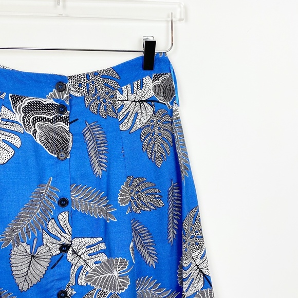 Mango Flowing A Line Skirt Printed Tropical S - Picture 6 of 13